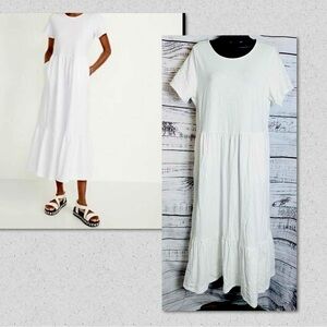 Old navy tiered slub knit midi swing dress size large